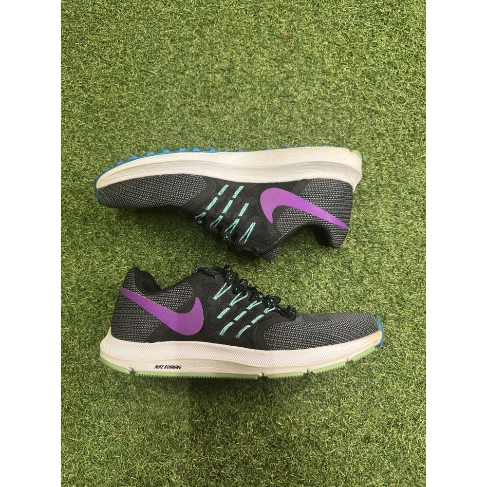 Nike Run Swift SE CN2157-001 Womens US 9.5 Shoes Black Vivid Purple Aqua Sneaker
